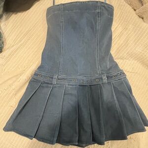 New Drop Waist Denim Mini Dress